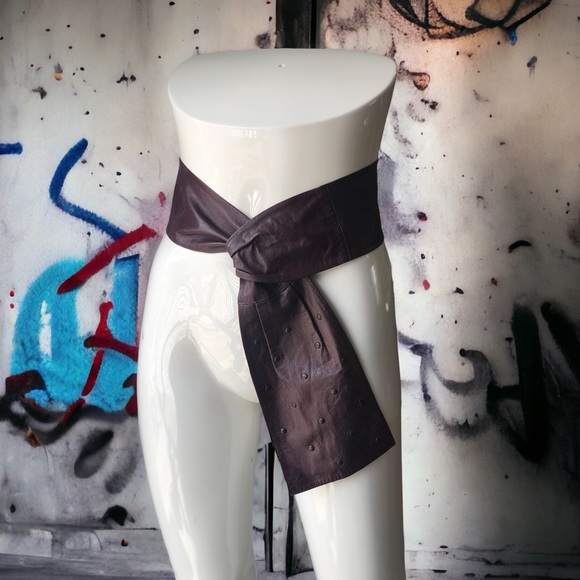 Vintage Leather Sash Belt - Picture 1 of 12